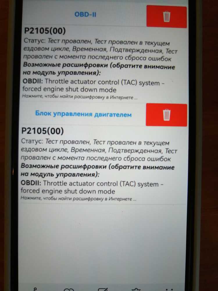 Симптомы неисправностей