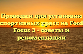 Проводки для установки спортивных трасс на Ford Focus 3 – советы и рекомендации